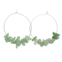 Load image into Gallery viewer, Rock Candy ~ Green Jade Hoops