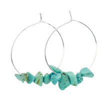Load image into Gallery viewer, Rock Candy ~ Turquoise Hoops