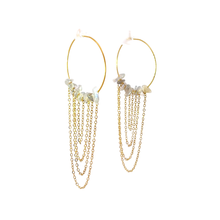 Load image into Gallery viewer, Stones &amp; Fringe Hoop Earrings