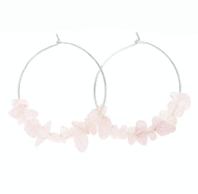 Load image into Gallery viewer, Rock Candy ~ Rose Quartz Hoops