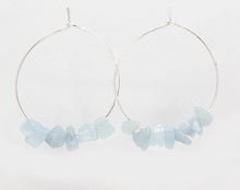 Load image into Gallery viewer, Rock Candy ~ Aquamarine Hoops