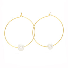 Load image into Gallery viewer, Fresh Water Pearl Hoops ~ Salty Shells