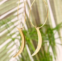Load image into Gallery viewer, Crescent Moon Hoops ~ Salty Pendants