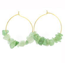 Load image into Gallery viewer, Rock Candy ~ Green Jade Hoops