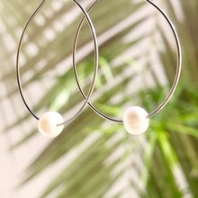 Load image into Gallery viewer, Fresh Water Pearl Hoops ~ Salty Shells