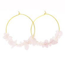 Load image into Gallery viewer, Rock Candy ~ Rose Quartz Hoops