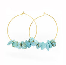Load image into Gallery viewer, Rock Candy ~ Turquoise Hoops